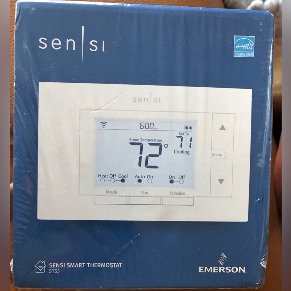Emerson sensi ST55 thermostat new in box in stock no c wire required DIY install